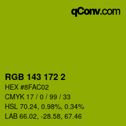 颜色代码: RGB 143 172 2 | qconv.com