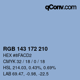 カラーコード: RGB 143 172 210 | qconv.com