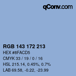 Color code: RGB 143 172 213 | qconv.com