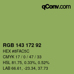 カラーコード: RGB 143 172 92 | qconv.com