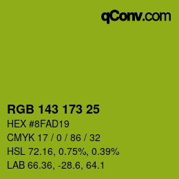 Color code: RGB 143 173 25 | qconv.com