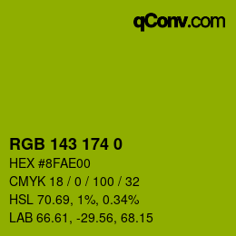 カラーコード: RGB 143 174 0 | qconv.com