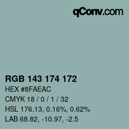 Farbcode: RGB 143 174 172 | qconv.com