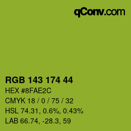 Color code: RGB 143 174 44 | qconv.com