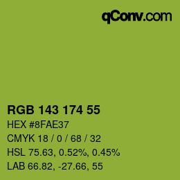 カラーコード: RGB 143 174 55 | qconv.com