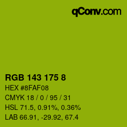 カラーコード: RGB 143 175 8 | qconv.com