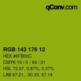 カラーコード: RGB 143 176 12 | qconv.com