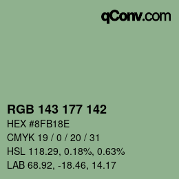 Farbcode: RGB 143 177 142 | qconv.com