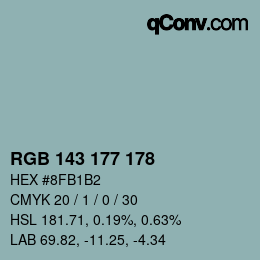 Farbcode: RGB 143 177 178 | qconv.com