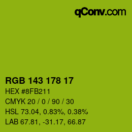 颜色代码: RGB 143 178 17 | qconv.com