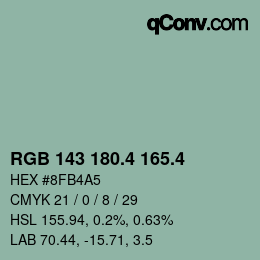 カラーコード: RGB 143 180.4 165.4 | qconv.com