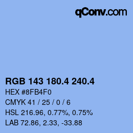 カラーコード: RGB 143 180.4 240.4 | qconv.com