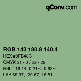 カラーコード: RGB 143 180.8 140.4 | qconv.com