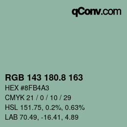 カラーコード: RGB 143 180.8 163 | qconv.com