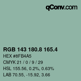 カラーコード: RGB 143 180.8 165.4 | qconv.com