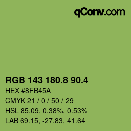 カラーコード: RGB 143 180.8 90.4 | qconv.com