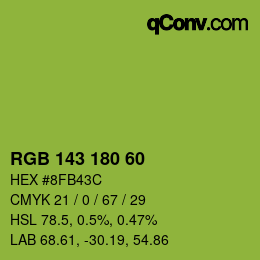 Color code: RGB 143 180 60 | qconv.com