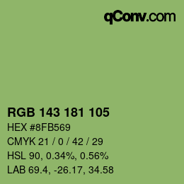 Color code: RGB 143 181 105 | qconv.com