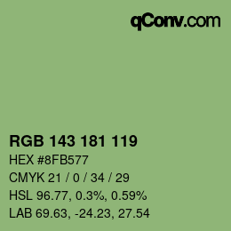 Color code: RGB 143 181 119 | qconv.com
