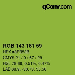 颜色代码: RGB 143 181 59 | qconv.com