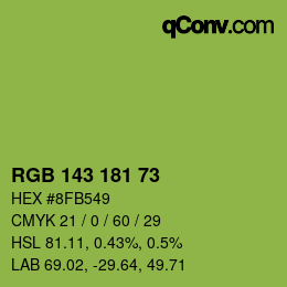 Color code: RGB 143 181 73 | qconv.com