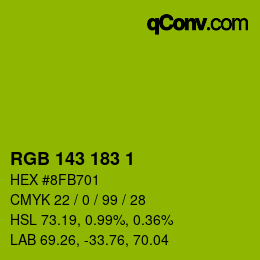 颜色代码: RGB 143 183 1 | qconv.com