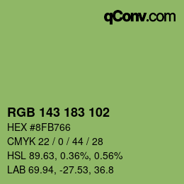 カラーコード: RGB 143 183 102 | qconv.com