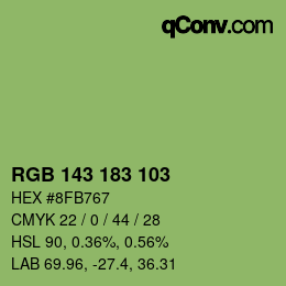 颜色代码: RGB 143 183 103 | qconv.com