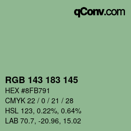カラーコード: RGB 143 183 145 | qconv.com