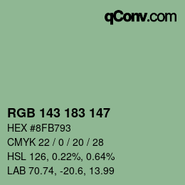 Código de color: RGB 143 183 147 | qconv.com