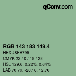 カラーコード: RGB 143 183 149.4 | qconv.com