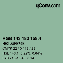 カラーコード: RGB 143 183 158.4 | qconv.com