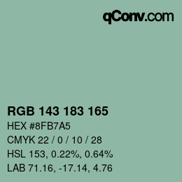 颜色代码: RGB 143 183 165 | qconv.com