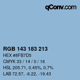 カラーコード: RGB 143 183 213 | qconv.com