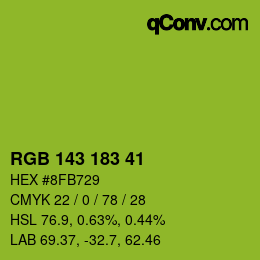 Color code: RGB 143 183 41 | qconv.com
