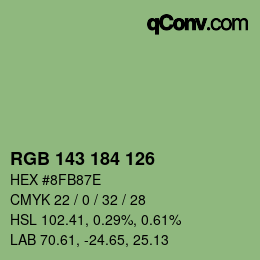 カラーコード: RGB 143 184 126 | qconv.com