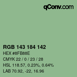 Color code: RGB 143 184 142 | qconv.com