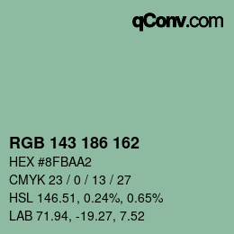 Farbcode: RGB 143 186 162 | qconv.com
