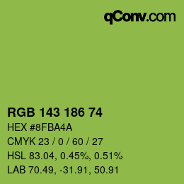 Farbcode: RGB 143 186 74 | qconv.com