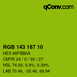 Color code: RGB 143 187 10 | qconv.com