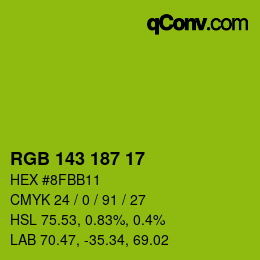 カラーコード: RGB 143 187 17 | qconv.com