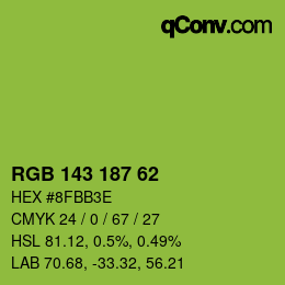 Color code: RGB 143 187 62 | qconv.com