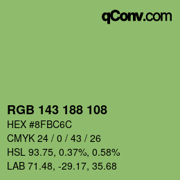 Farbcode: RGB 143 188 108 | qconv.com