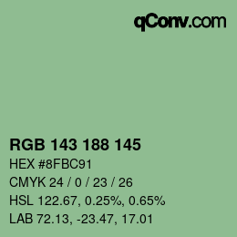 Color code: RGB 143 188 145 | qconv.com