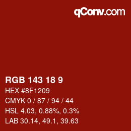 カラーコード: RGB 143 18 9 | qconv.com