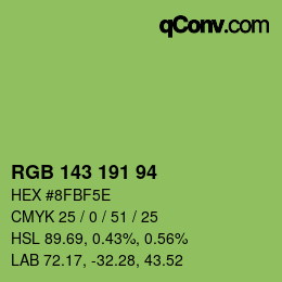 カラーコード: RGB 143 191 94 | qconv.com