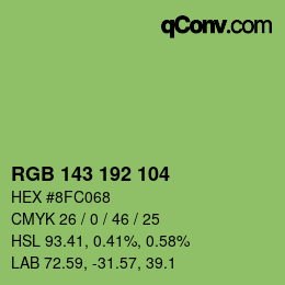 颜色代码: RGB 143 192 104 | qconv.com