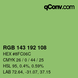 Color code: RGB 143 192 108 | qconv.com