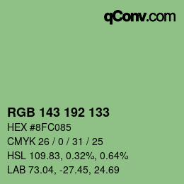 カラーコード: RGB 143 192 133 | qconv.com