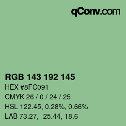 Color code: RGB 143 192 145 | qconv.com